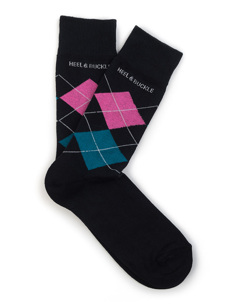 Black Argyle Socks