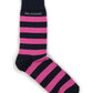 Black Pink Stripes Socks