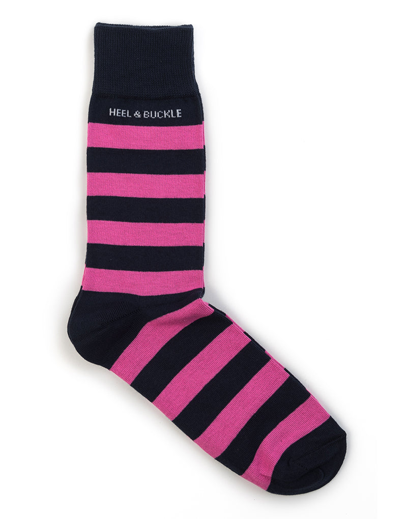 Black Pink Stripes Socks