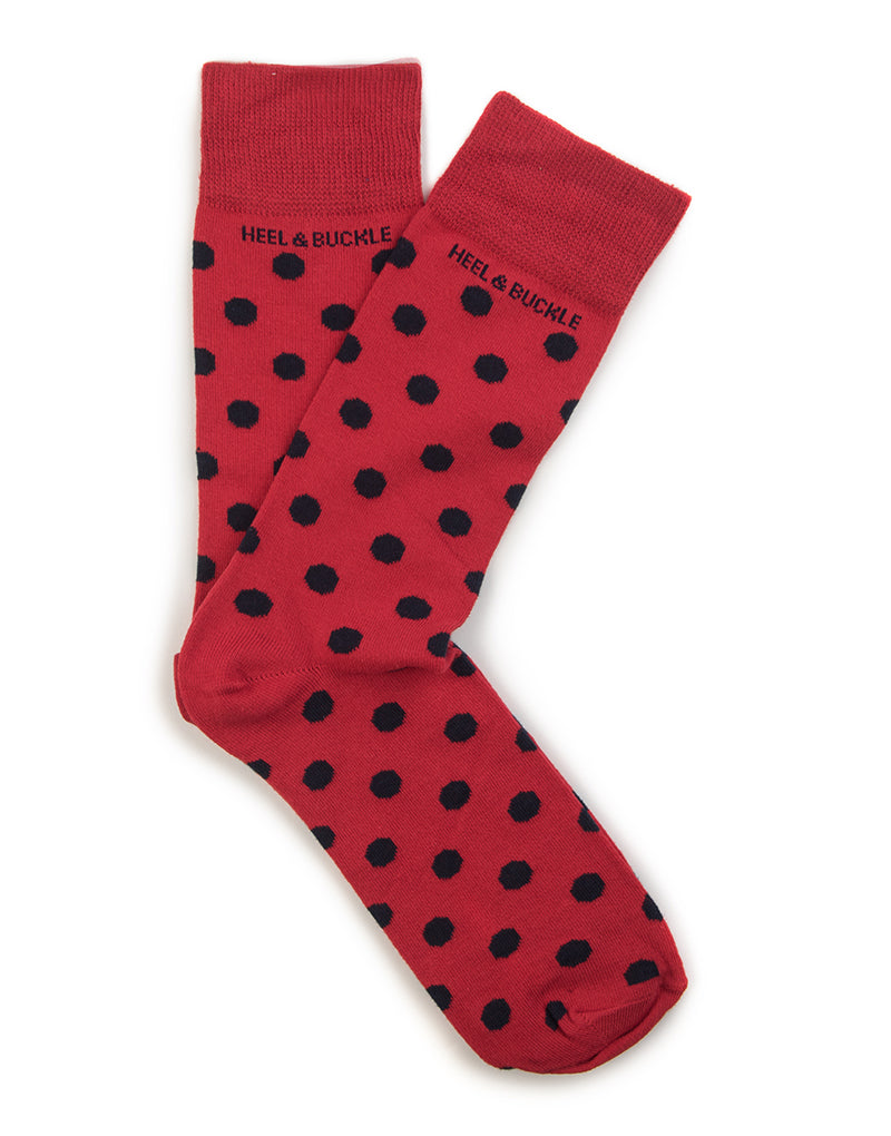 Red Black Polka Dots Socks