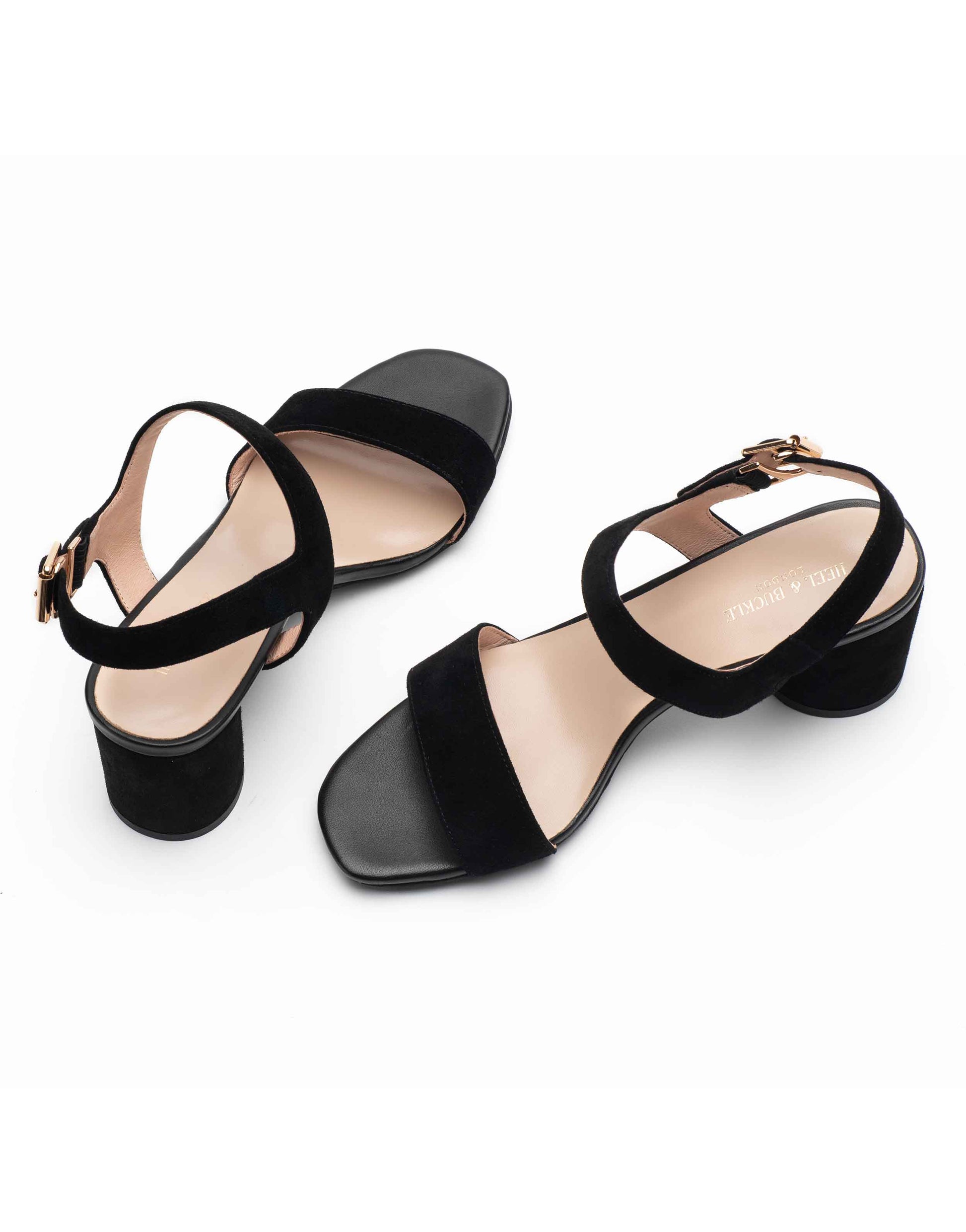 Slingback Ebony Block Heel Sandal-LT3906-6