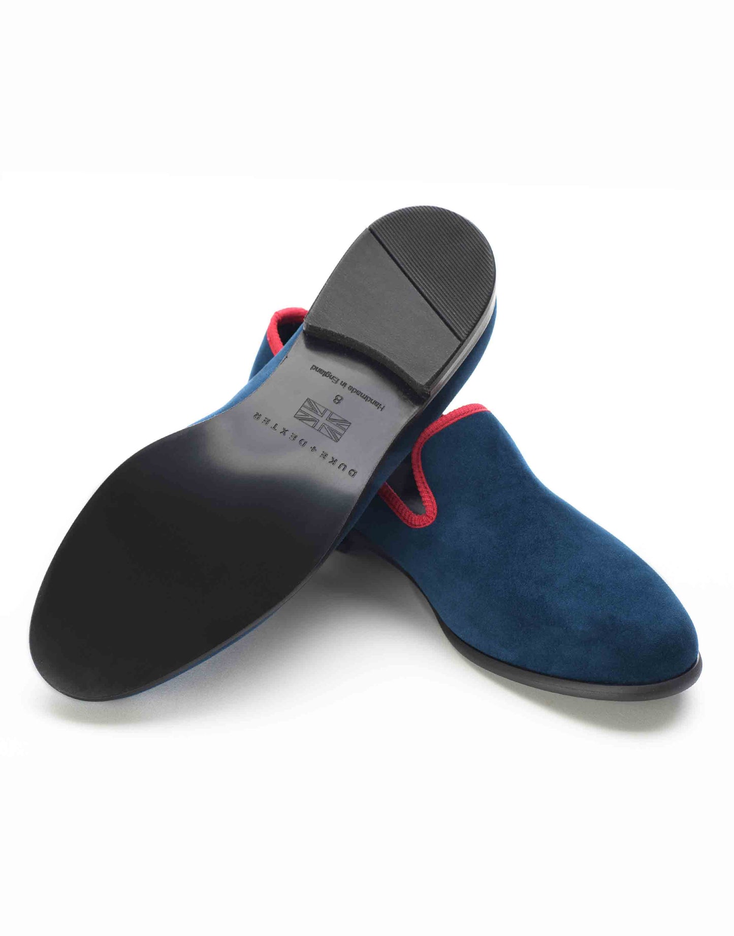 Duke & Dexter Blue with Red Trim Suede Loafers
