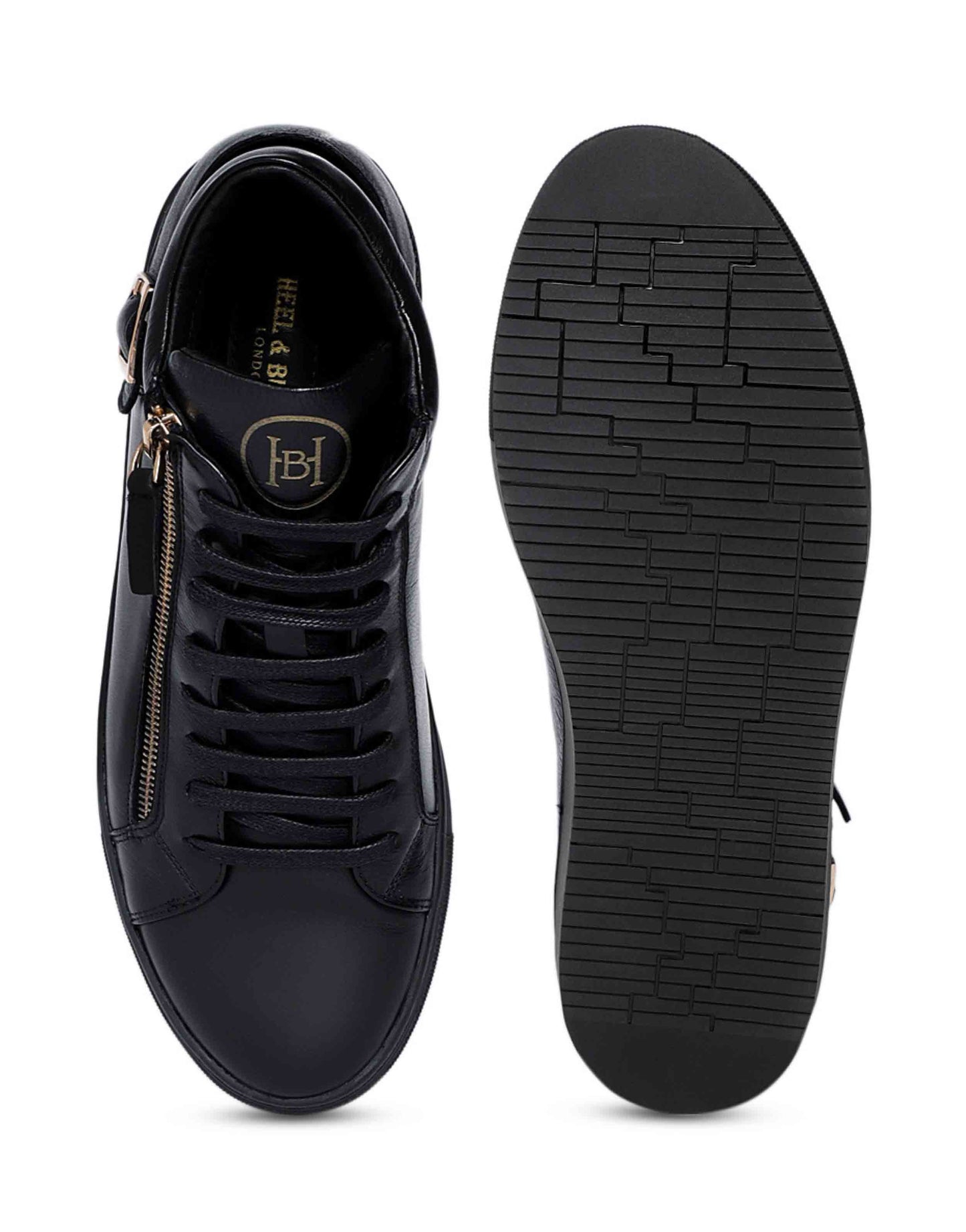 Heel & Buckle London Black High Top Sneaker