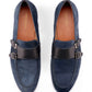 Blue Suede Double Monk Loafer