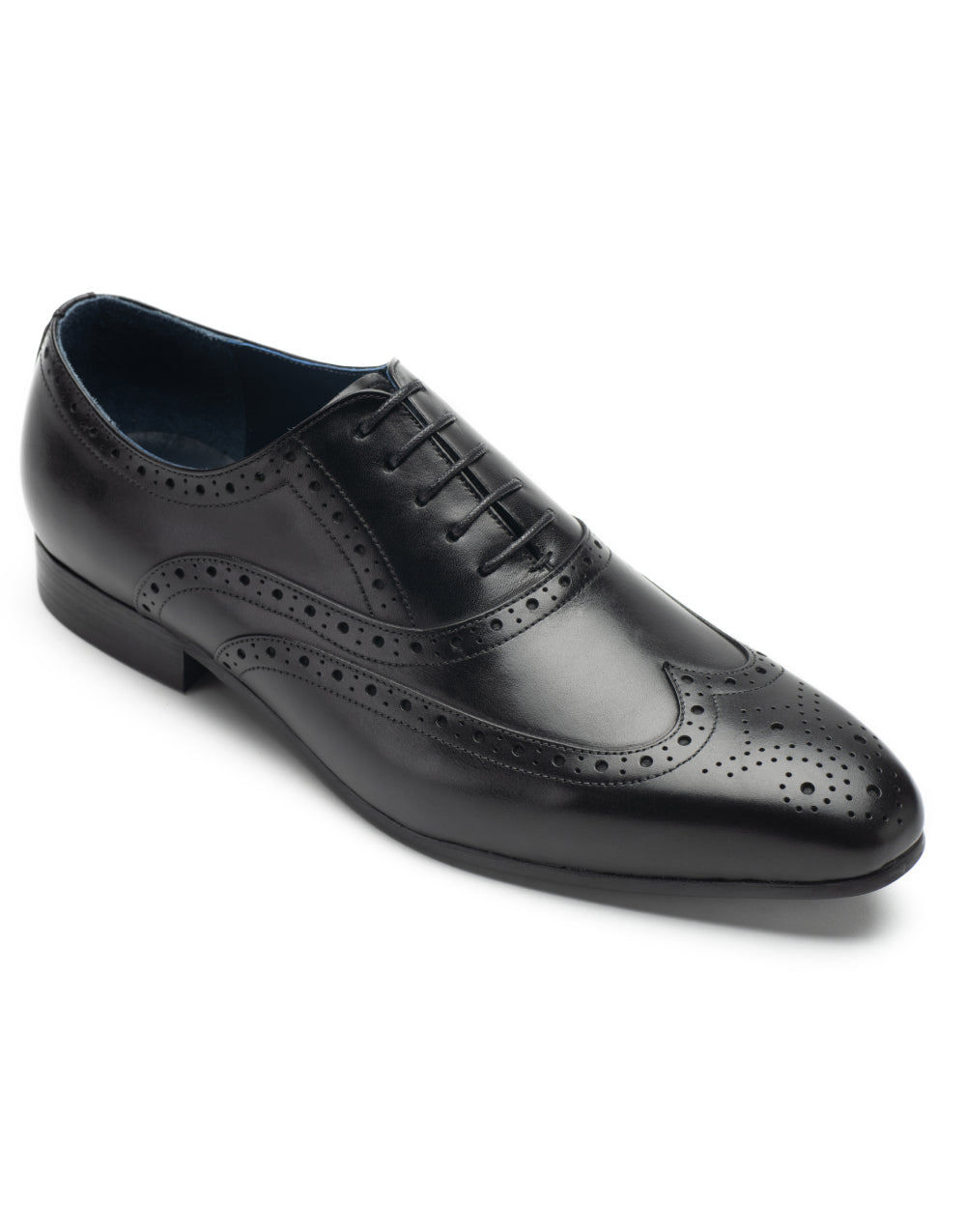 Black Lace-up Wingtip Oxford