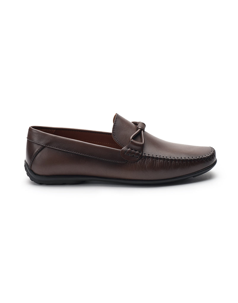 Heel & Buckle London Brown Bow Penny Loafer