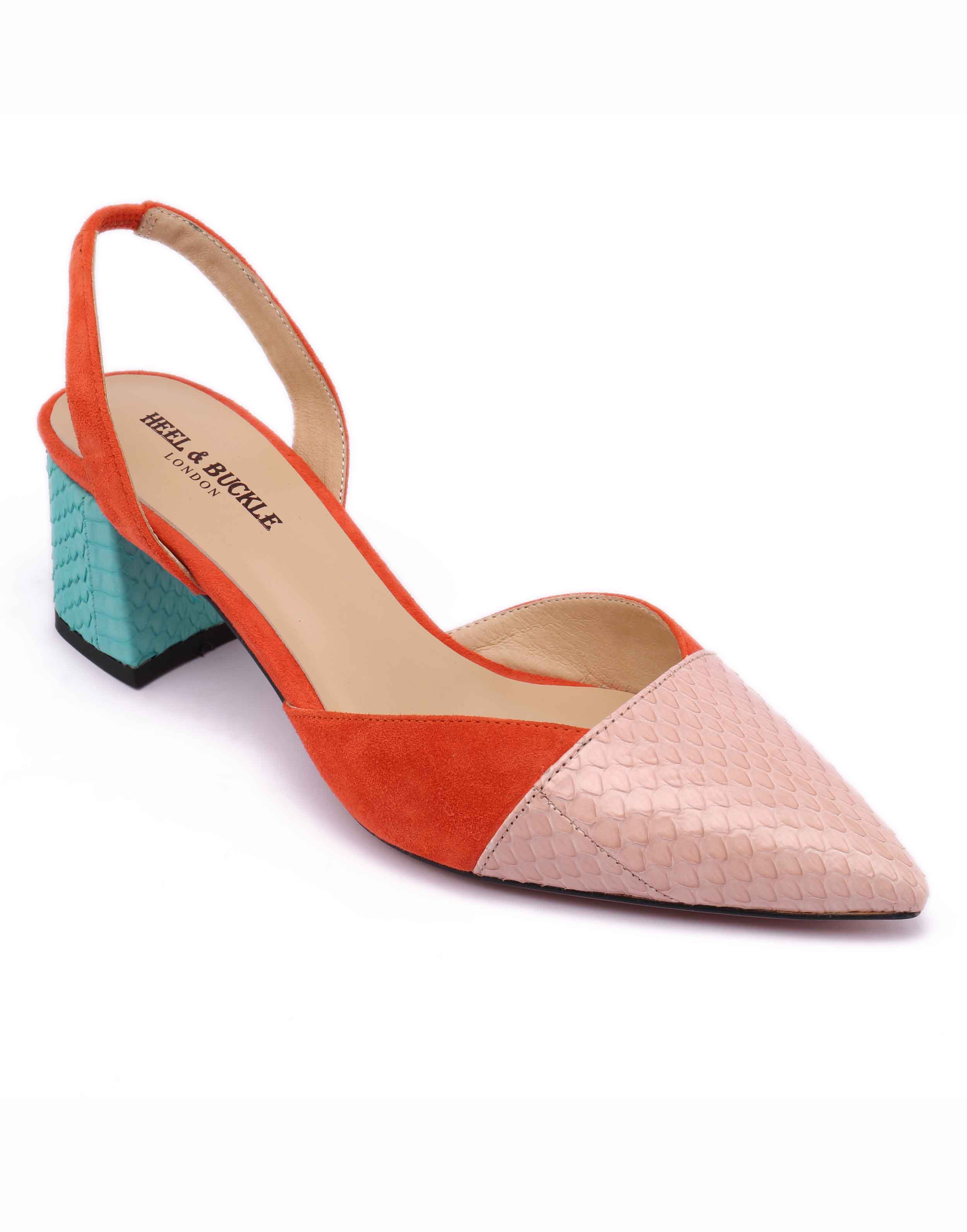 Color block slingback discount heels