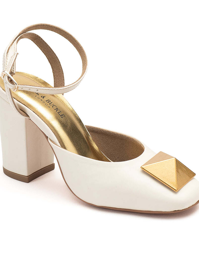 Matte white women's chunky 6 inch platforms, heels,... - Depop
