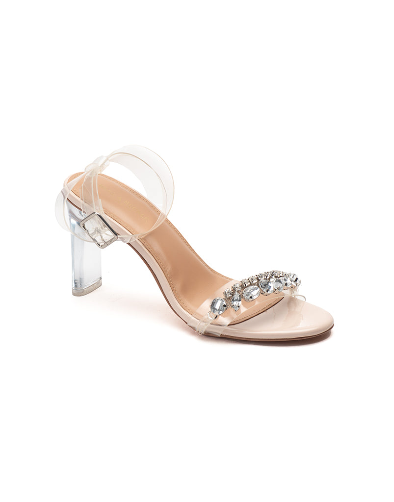 Clear Block Barely There Heels | boohoo