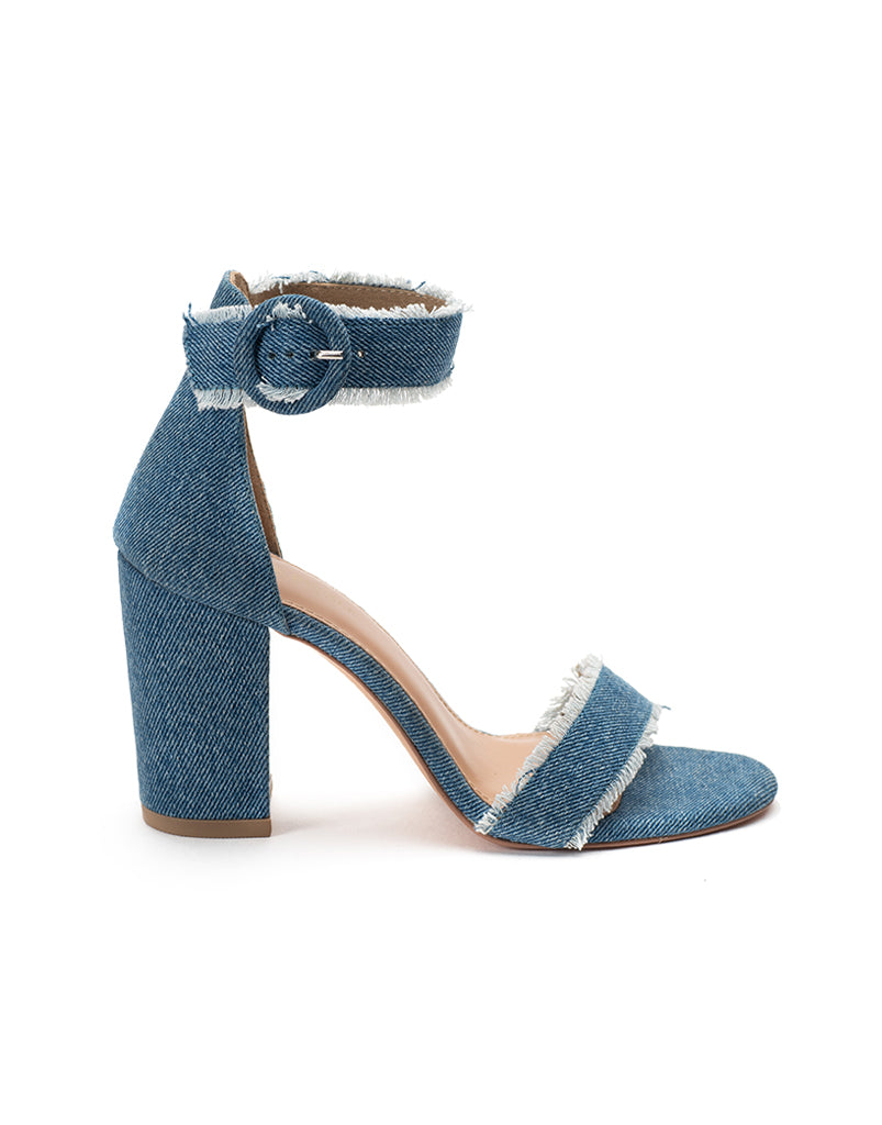 Women's Katana Heels - A New Day™ Blue Denim 6.5 : Target
