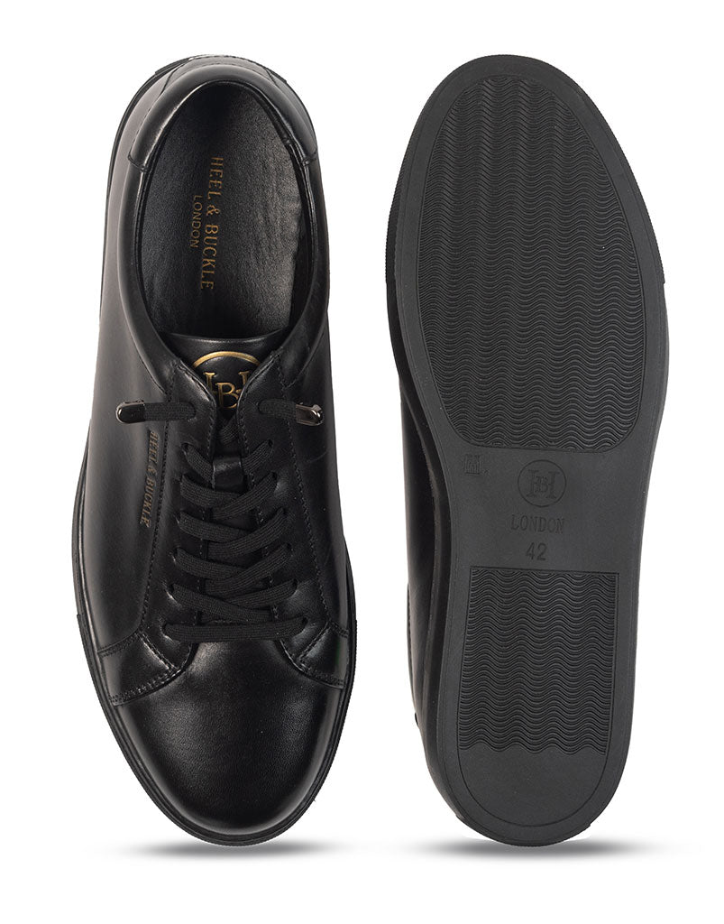 Calvin Klein Flatform Branded Lace Sneakers - Black |ThirdBaseUrban