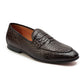 Brown Croc Embossed Loafers