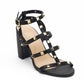 Black Embellished Gladiator BlocK Heels