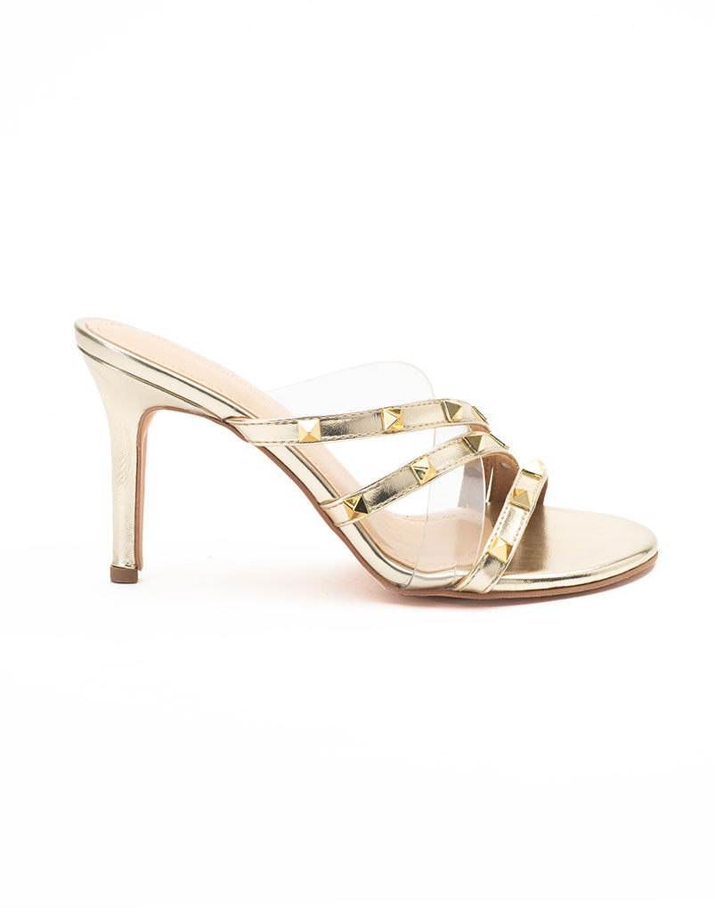 Gold & Vinyl Embellised Heels – HEEL & BUCKLE LONDON