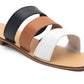 Tri-colour Strap Flat Sandals