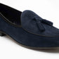 Sliced Navy Suede Loafers