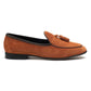 Sliced Tan Suede Loafers