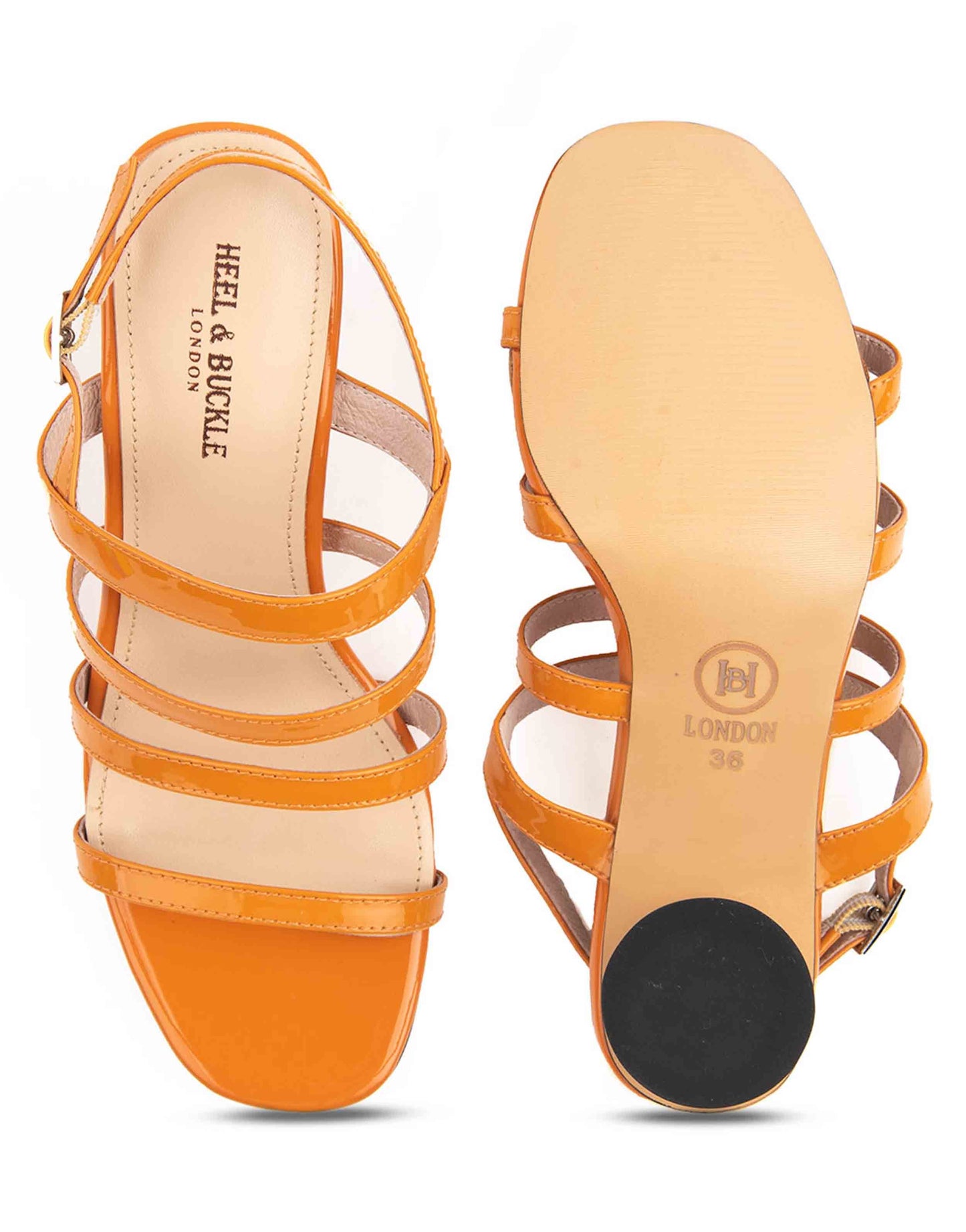 Orange Back Strap Sandals