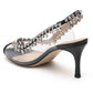 Black Studded Perspex Open Toe Sandals