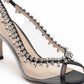 Black Studded Perspex Open Toe Sandals