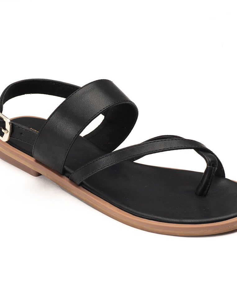 Genesis - Men black leather sandal with ankle strap – Holysouq - Handmade  Leather Creations